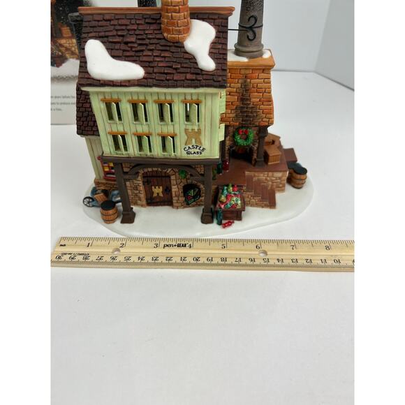 Department 56 New England Village Castle Glassworks Lighted Building with Box - Picture 5 of 9